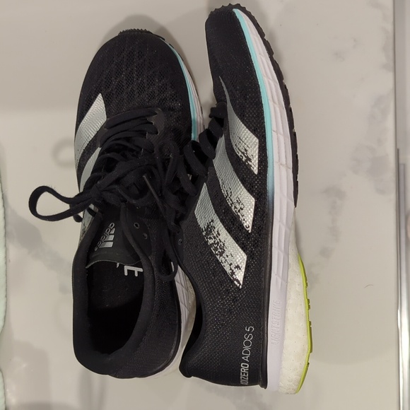 Adidas, black running shoes, size 6US - Picture 2 of 4